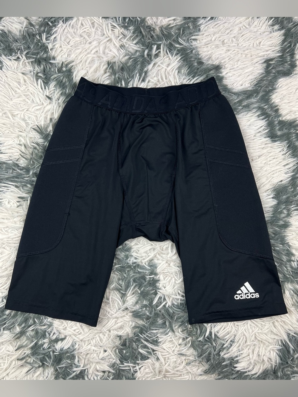 Adidas Men's Triple Stripe Foam Slider Baseball Compression Shorts Size Small